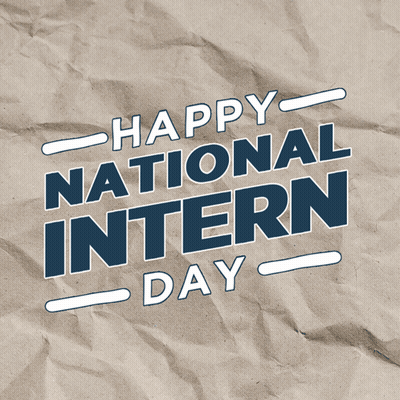Happy National Intern Day Is Written On A Piece Of Crumpled Paper GIF