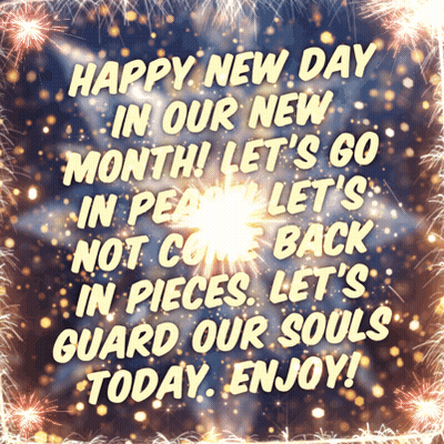 Happy New Day With Fireworks GIF
