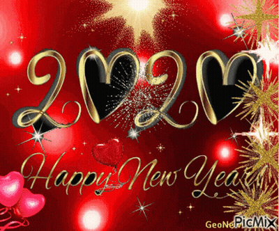 Happy New Year 2020 Greeting Card GIF