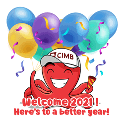 Happy New Year 2021 Animated Octo Balloons Confetti GIF
