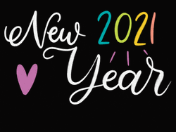 Happy New Year 2021 Blinking Heart GIF