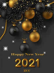 Happy New Year 2021 Christmas Balls Sparkle GIF
