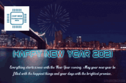 Happy New Year 2021 City Fireworks Wish Greeting GIF