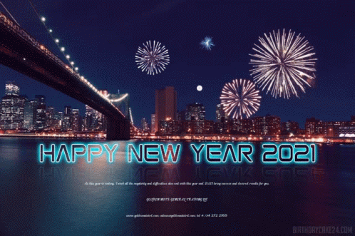 Happy New Year 2021 Fireworks GIF