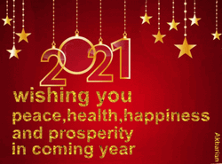 Happy New Year 2021 Wish Message Stars GIF