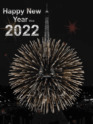 Happy New Year 2022 Eiffel Tower GIF