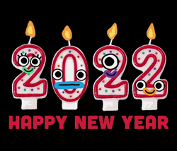 Happy New Year 2022 Number Candles
