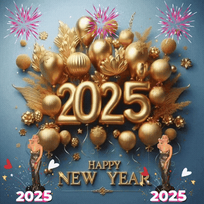 Happy New Year 2025 Card GIF
