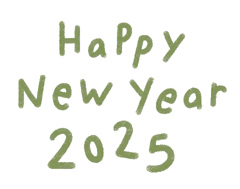 Happy New Year 2025 In Green Sticker