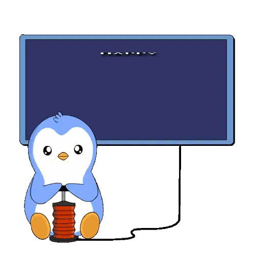 Happy New Year 2026 Sign With Blue Penguin Sticker