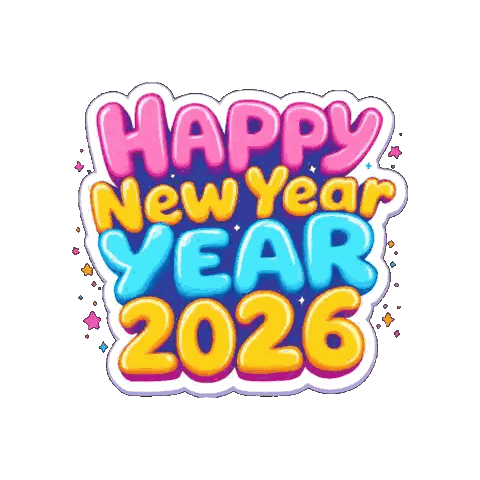 Happy New Year 2026 Sticker