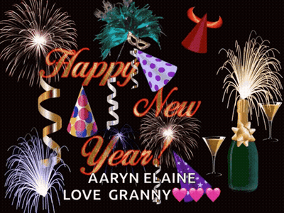 Happy New Year Aaryn Elaine Love Granny Fireworks GIF