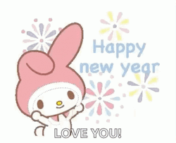 Happy New Year Animated My Melody GIF
