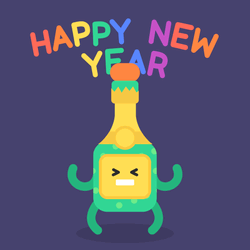 Happy New Year Art In Motion GIF