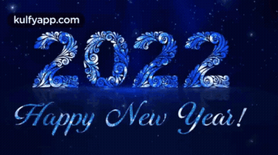 Happy New Year Blue Background Snowflakes GIF
