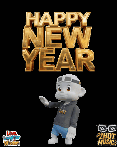 Happy New Year Cartoon Character GIF