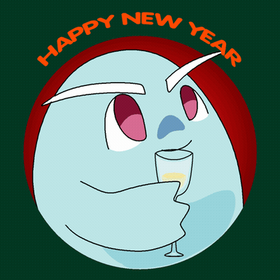 Happy New Year Cartoon Face GIF