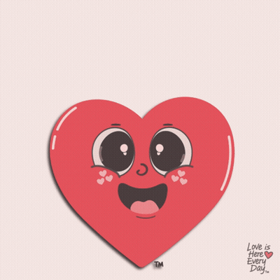 Happy New Year Cartoon Heart Face GIF