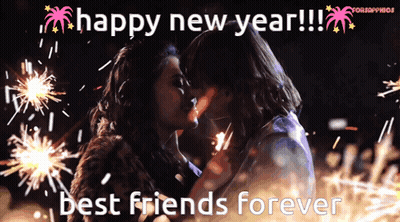 Happy New Year Couple Kissing GIF