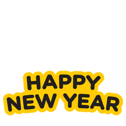 Happy New Year Cute Cartoon Characters GIF