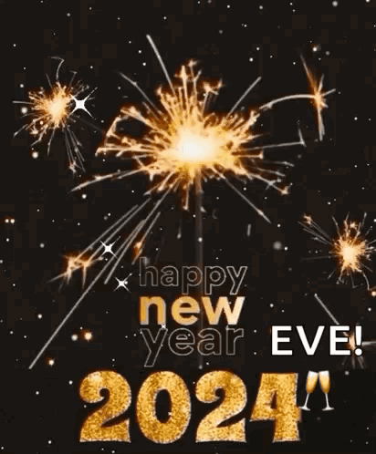 Happy New Year Eve Sparklers 2024 GIF