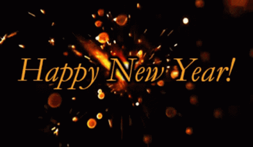 Happy New Year Fireworks Background GIF