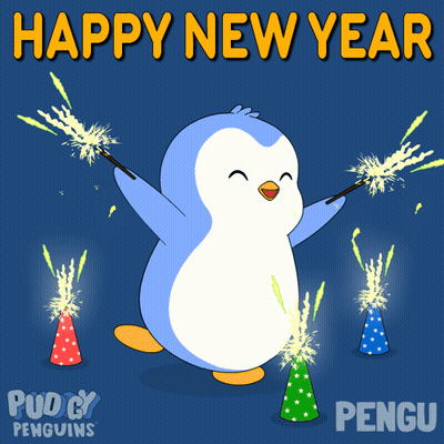 Happy New Year Fireworks Candle GIF