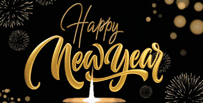 Happy New Year Fireworks Candle GIF