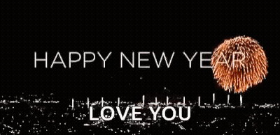 Happy New Year Fireworks Card GIF