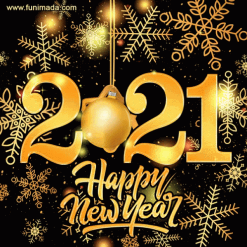 Happy New Year Gold Numbers 2021 GIF