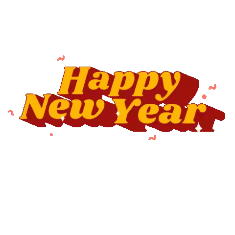 Happy New Year Greeting Card Sticker