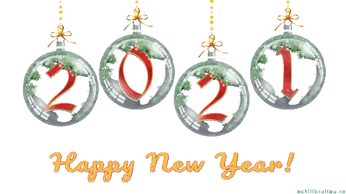 Happy New Year Greeting Card With Ornaments Sticker