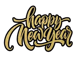 Happy New Year In Gold Sticker