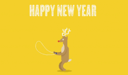 Happy New Year Jumping Deer GIF