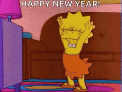 Happy New Year Lisa Simpson GIF
