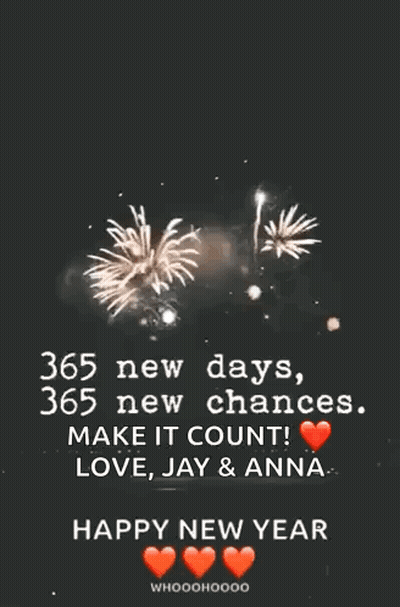Happy New Year Message With Firework Display GIF