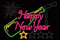 Happy New Year Neon Lights GIF