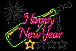 Happy New Year Neon Lights GIF