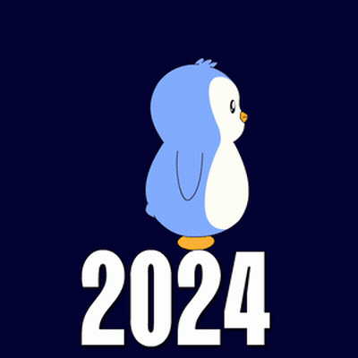 Happy New Year Penguin And Bitcoin GIF