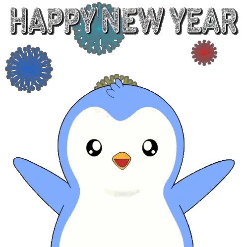 Happy New Year Penguin Wearing 2026 Sticker
