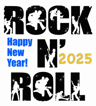 Happy New Year Rock And Roll 2025 Poster GIF