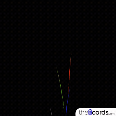 Happy New Year Sign With Fireworks GIF