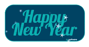 Happy New Year Sign With Fireworks Sticker