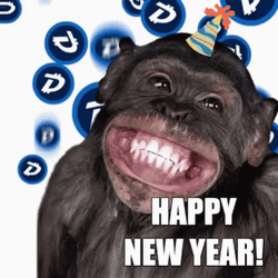Happy New Year Smiling Monkey GIF