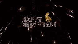 Happy New Year Sparkling Fireworks GIF