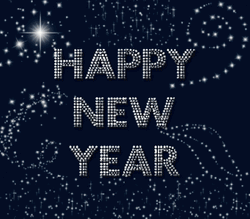 Happy New Year White Gold GIF