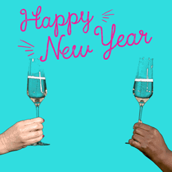 Happy New Year Wine Toast GIF