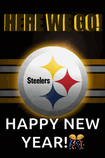 Happy New Year With Steelers Logo GIF