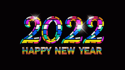 Happy New Years 2022 Rainbow Greetings GIF