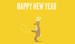 Happy New Years Cartoon Deer GIF